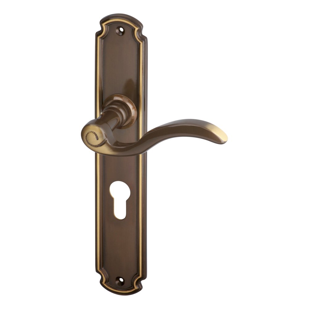 Enna OV bronz dveřní kování – cylindrická vložka (PZ), 90 mm, koule/klika levá