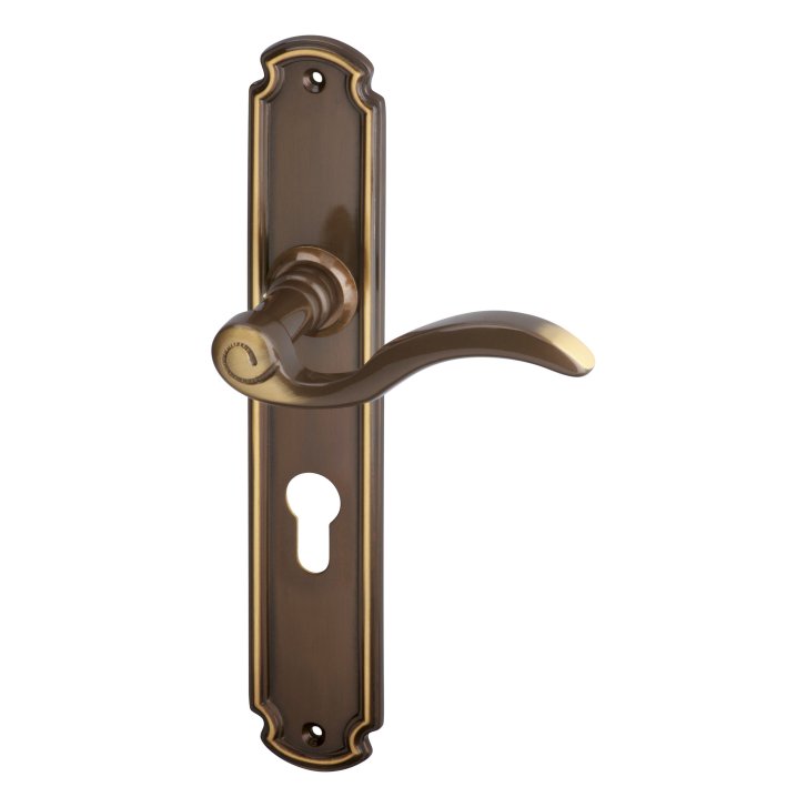 Enna OV bronz dveřní kování – cylindrická vložka (PZ), 90 mm, koule/klika levá