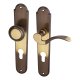 Kampa bronz dveřní kování – cylindrická vložka (PZ), 90 mm, koule/klika pravá
